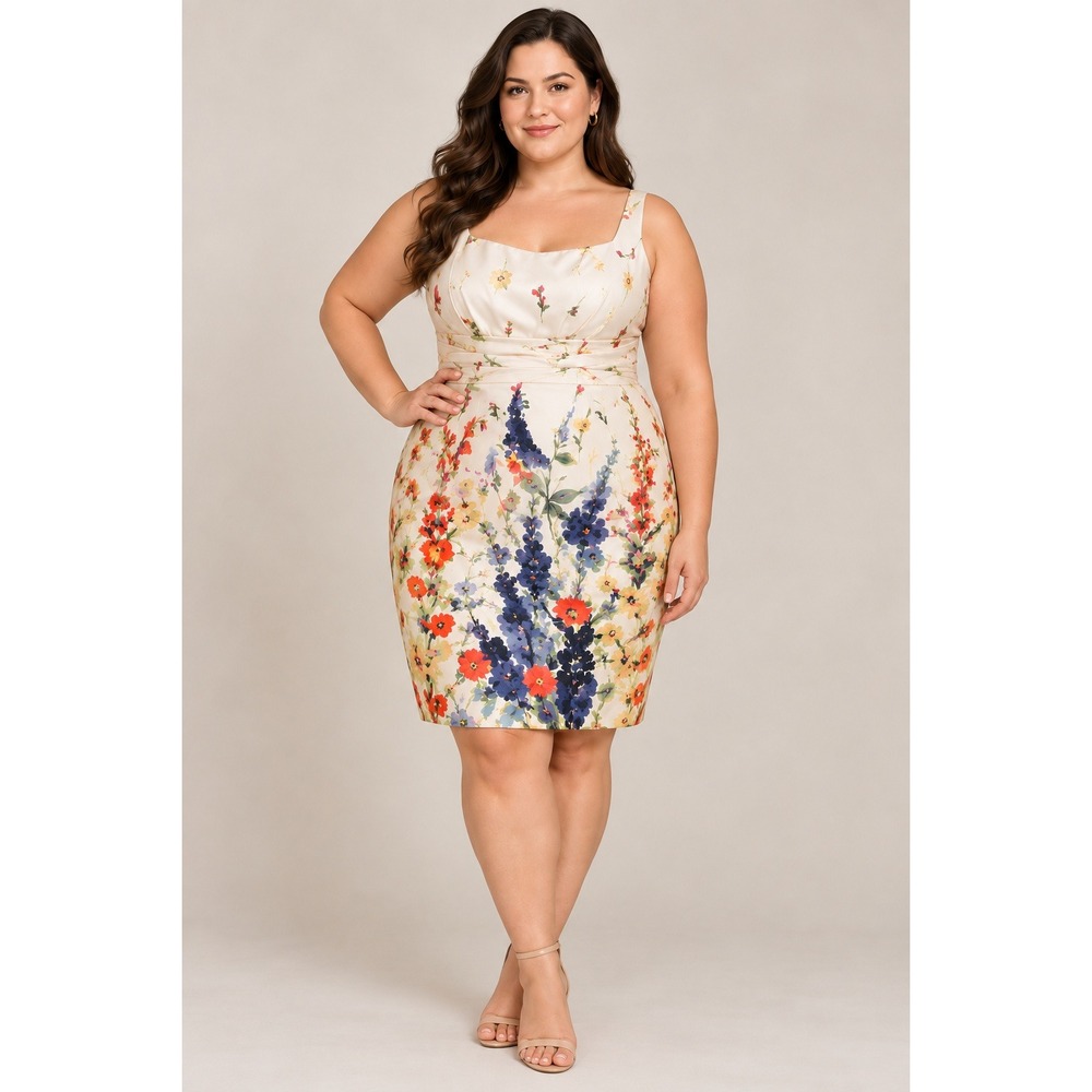 Pronovias Barcelona Gavina Floral Sheath Dress Women's 16 Wedding Guest Formal